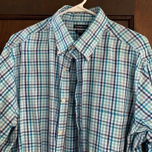 Blue cross pattern shirt